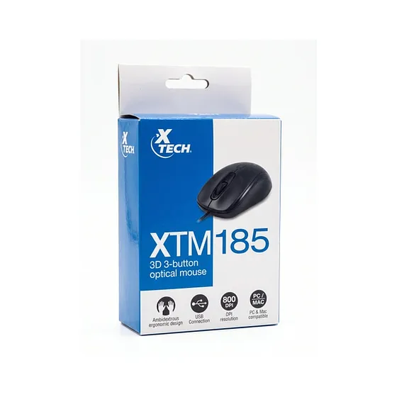 XTECH MOUSE USB 3 BOTON ERGO 800 XTM-185