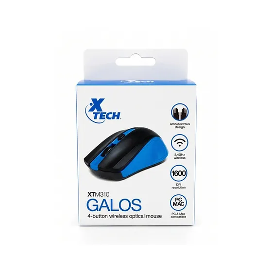 XTECH MOUSE 2.4 GHZ AZUL 1600D XTM-310BL