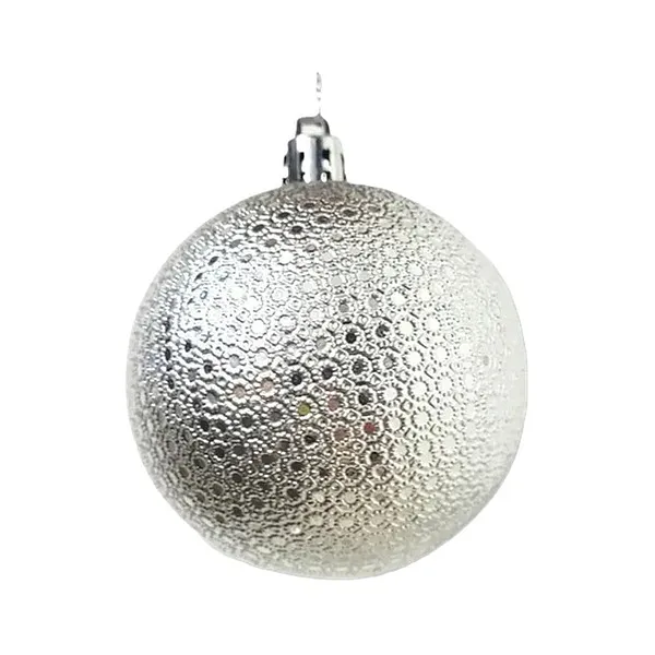 ADORNO DE BOLAS BLANCAS (7 CM 6 PIEZAS)