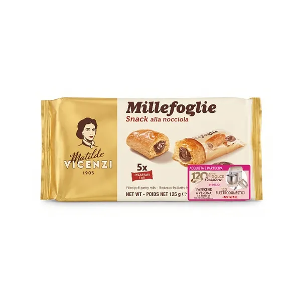 SNACK MILLEFOGLIE NOCCIOLA MATILDE VICENZI (125 G)